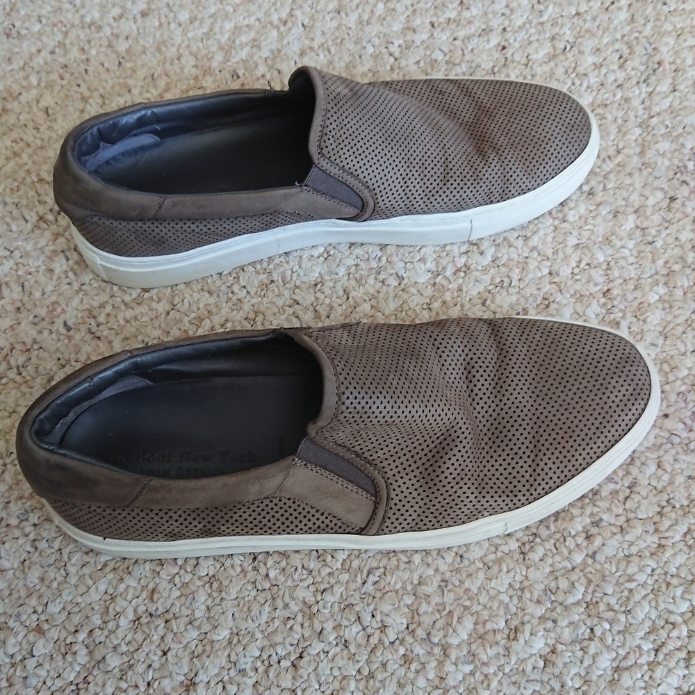 To Boot New York Racer Gray Perforated Suede Slip-On Sneaker SIZE 11